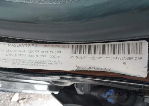 2014 Maserati Ghibli S Q4 z USA, uszkodzony, nr VIN ZAM57RTA7E1085930